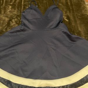 Sleeveless blue deep-V dress size 13